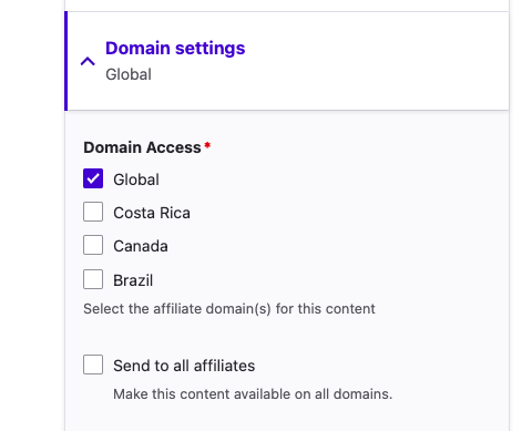 domain settings