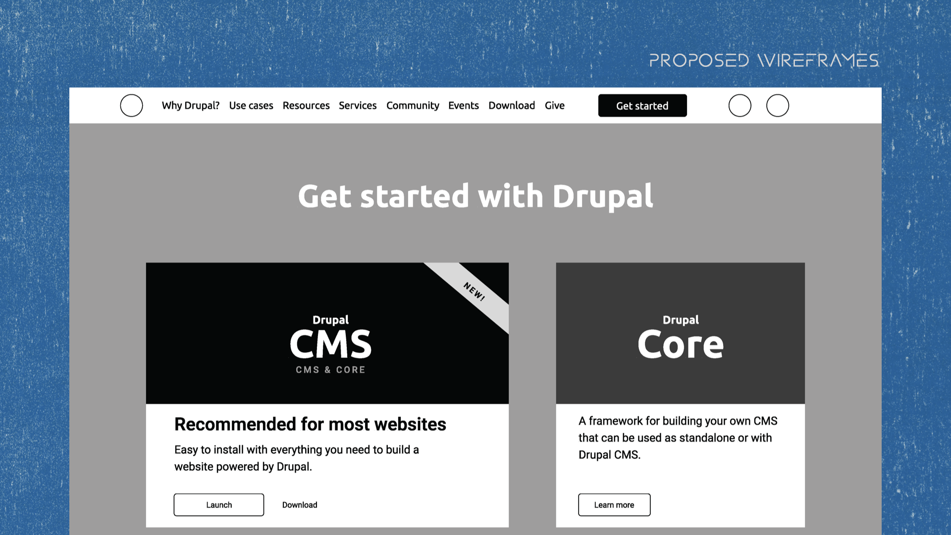 Drupal Starshot wireframe