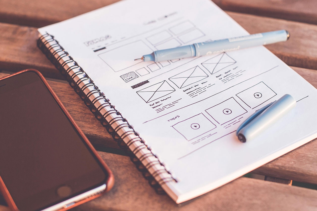 hand drawed wireframes